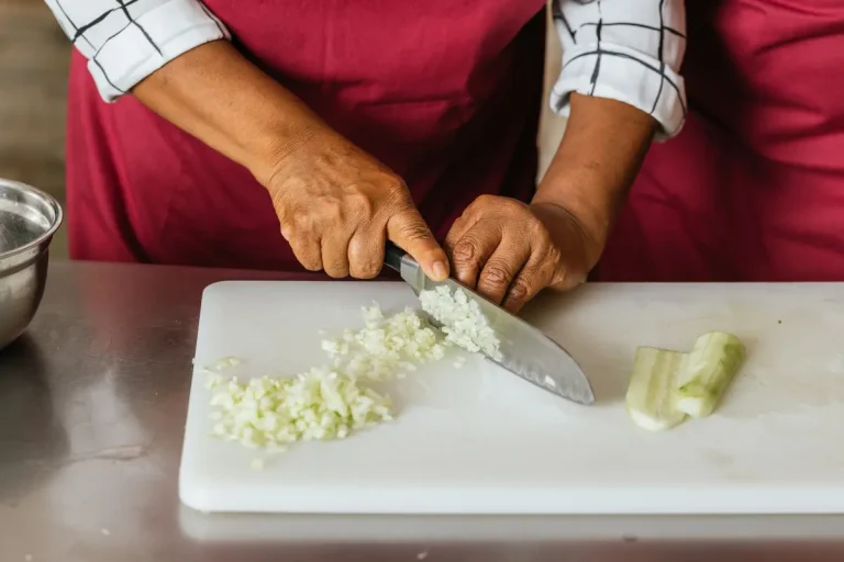 Chopping vegetables for the chef